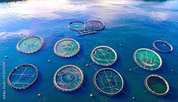 Fototapeta From Hatchery to Harvest: The Life Cycle of Farmed Fish
