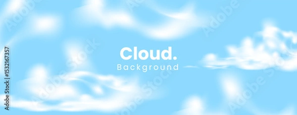 Obraz Blue sky background with fluffy white clouds.