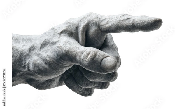 Obraz Stone sculpture of a pointing hand with realistic details