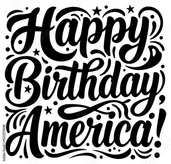 Obraz Stylish. eye-catching lettering design suitable for apparel. merchandise. or digital downloads. emphasizing the theme of patriotism and celebration.