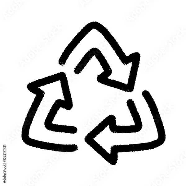 Fototapeta Recycle Symbol Icon Handdrawn