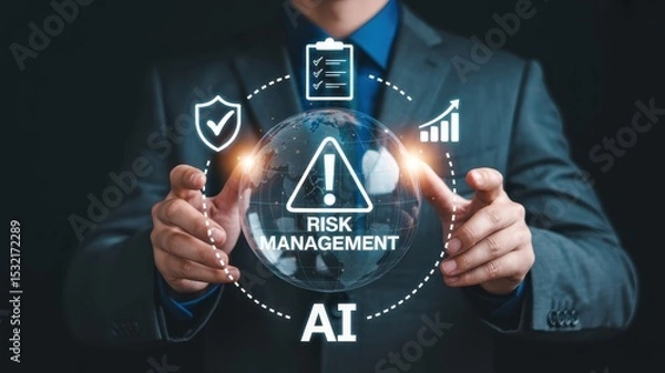 Obraz Global risk management with artificial intelligence.