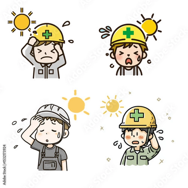 Fototapeta 現場の熱中症