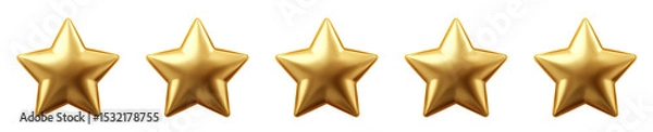 Obraz 5 Golden 3d stars isolated