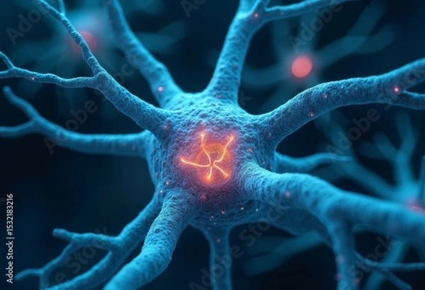Fototapeta Close up of Neural Cell Structure Art