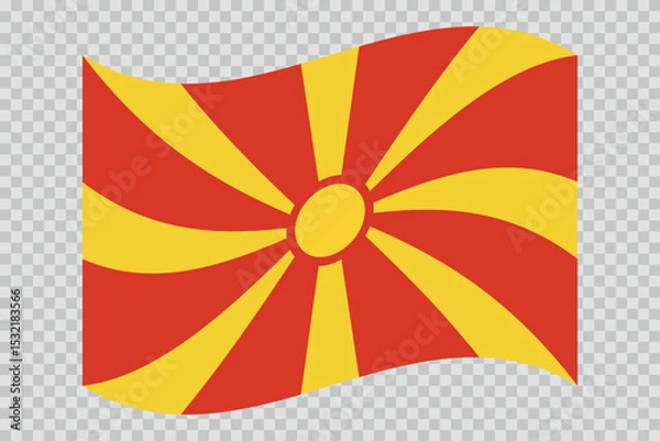 Fototapeta Flag of Macedonia. Macedonian national symbol in official colors. Template icon. Vector background.