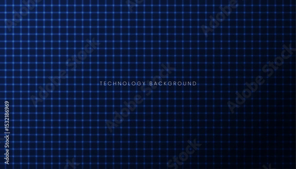 Fototapeta Blue glowing grid light lines abstract technology background