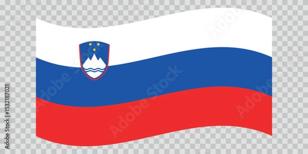 Fototapeta Flag of Slovenia. Slovenian national symbol in official colors. Template icon. Vector background.