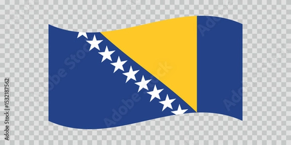 Fototapeta Flag of Bosnia and Herzegovina. Bosnian national symbol in official colors. Template icon. Vector background.