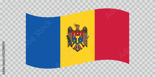 Fototapeta Flag of Moldova. Moldavian national symbol in official colors. Template icon. Vector background.