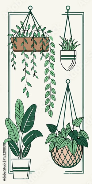 Obraz simple houseplant icons