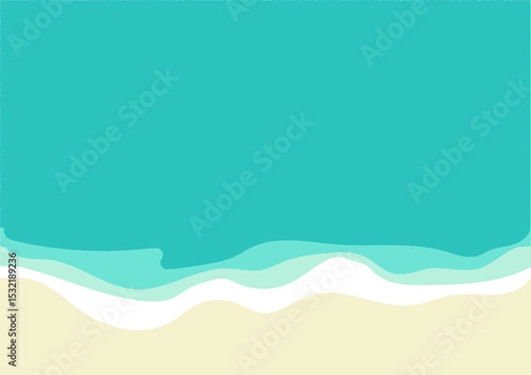 Fototapeta Coastal Serenity A tranquil coastal scene, where the soft sand meets the gentle lapping waves, creating a serene atmosphere of relaxation and natural beauty.