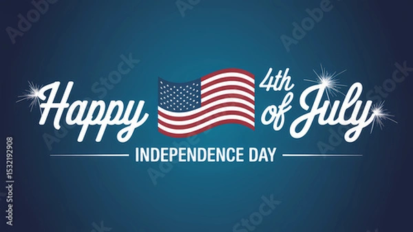 Fototapeta Happy fourth of july independence day celebration with american flag patriotic holiday design vector image
