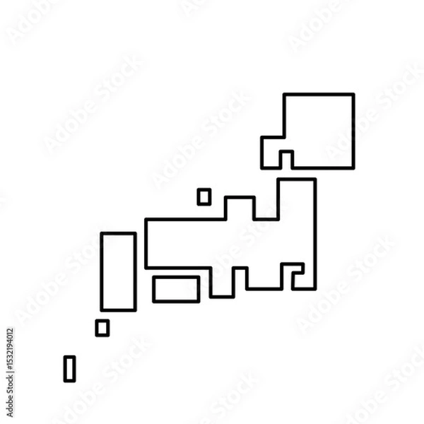 Fototapeta 日本列島のシンプルなアイコン