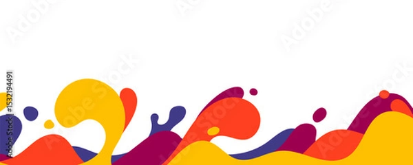 Obraz Colorful Splash Abstract Background with Modern Fluid Shapes on White