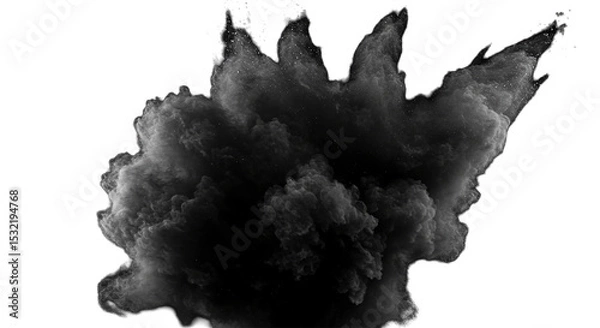 Fototapeta A dramatic cloud of dust erupts against the abyss a silent explosion captured forever with a on transparent background