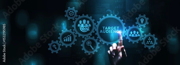 Fototapeta Target audience targeting marketing strategy customer segmentation business technology concept.