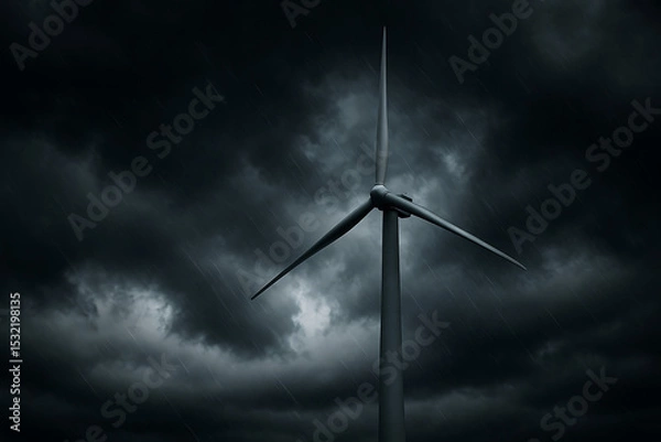 Fototapeta wind turbine in the clouds