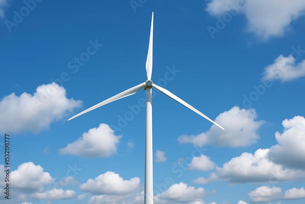 Fototapeta wind turbine against blue sky