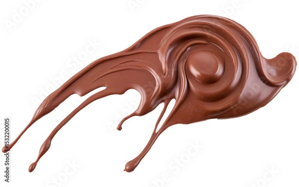 Fototapeta smooth, chocolate liquid smear on a transparent background