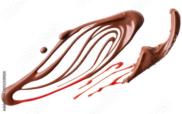 Fototapeta smooth, chocolate liquid smear on a transparent background