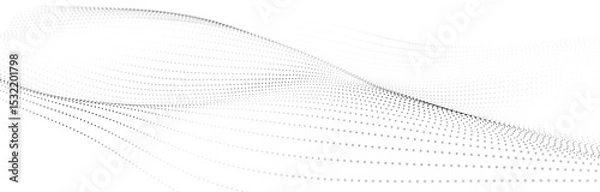 Obraz Digital landscape with dots and lines. Cyberspace grid. Background concept for your design. 3d