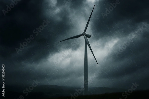 Fototapeta wind turbine in the wind