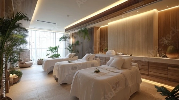 Obraz a calming spa environment combined with aromatherapy and massage techniques soothes the nervous system, promoting mental clarity and emotional well being.