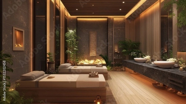 Obraz a calming spa environment combined with aromatherapy and massage techniques soothes the nervous system, promoting mental clarity and emotional well being.