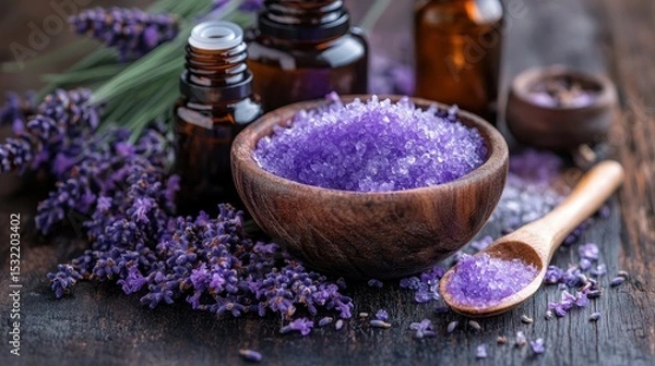 Obraz aromatherapy massage with lavender oil in spas relaxes the mind and body, reducing anxiety and encouraging deep, restful sleep.