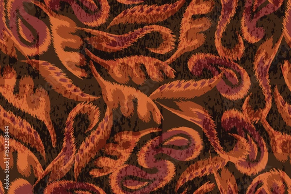 Fototapeta abstract seamless motif fabric patterns, abstract ikat, carpet, fabric, batik	