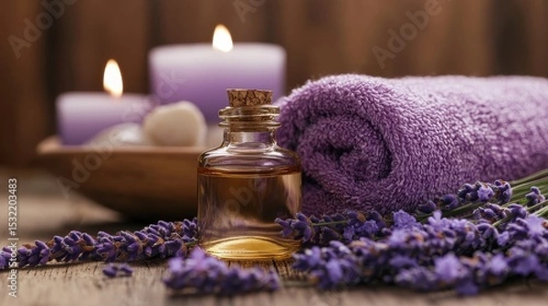 Obraz aromatherapy massage with lavender oil in spas relaxes the mind and body, reducing anxiety and encouraging deep, restful sleep.