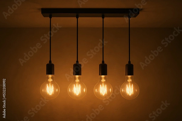 Fototapeta light bulb hanging on a wall