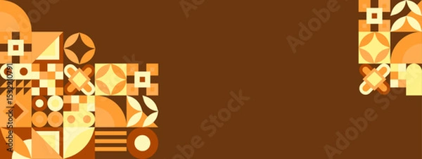 Fototapeta Flat mosaic pattern design with brown background