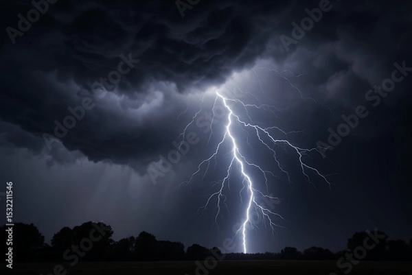 Fototapeta lightning in the night