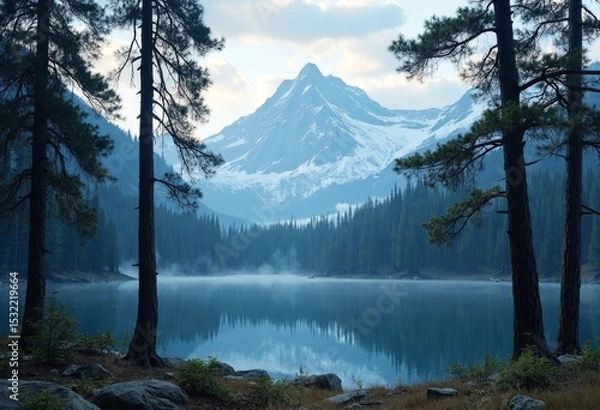 Fototapeta Scenic images of mountains and lakes