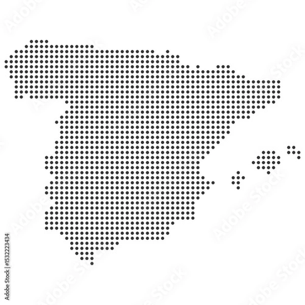 Obraz Spain dotted map, black dot map of Spain vector illustration 