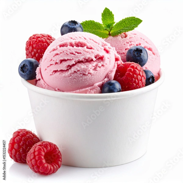 Obraz ice cream with berries