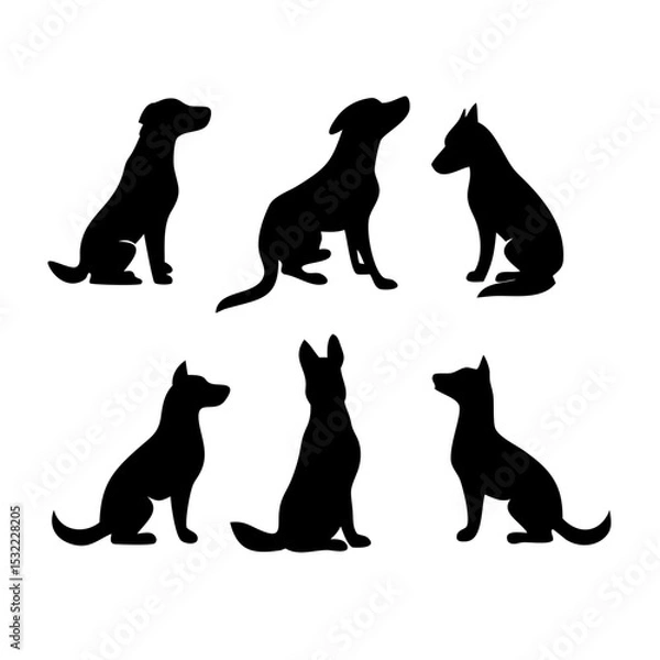 Obraz dog silhouette vector