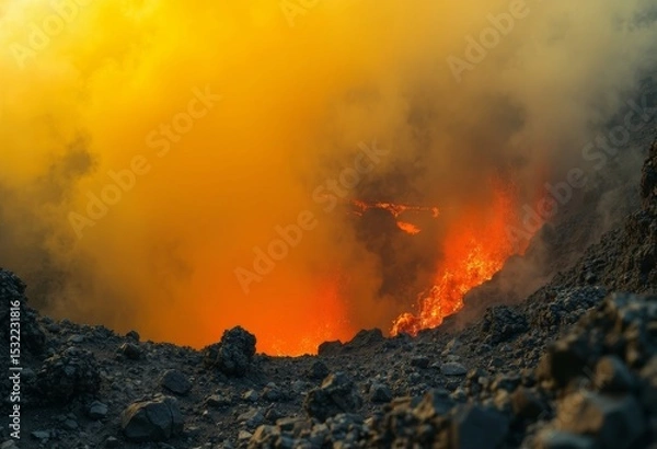 Obraz Landscape footage of volcanic eruption