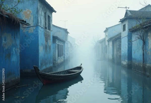 Obraz Landscape of Water Town Architecture