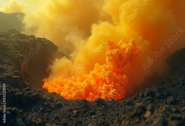 Obraz Landscape footage of volcanic eruption