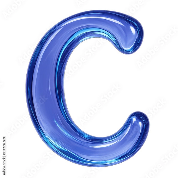 Fototapeta Captivating "C": The letter "C" is illuminated, a vibrant display of graphic resources and design elements. Its graceful curves, bathed in lustrous shades, promise to elevate design projects.