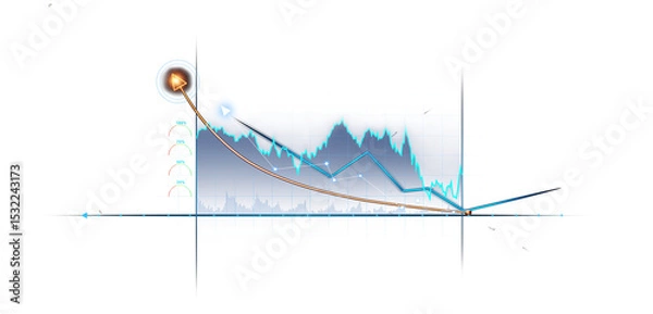 Obraz Transparent or png stock market investment trading graph growth.Trade business analytics graph and financial chart.