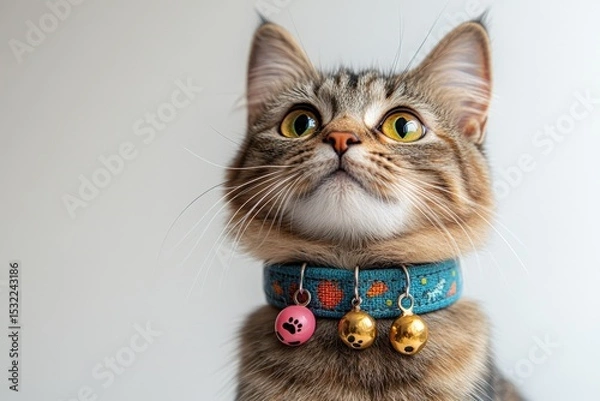 Fototapeta Cat with Collar and Bells