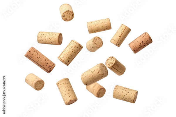 Obraz Wine corks arrangement isolated on transparent background