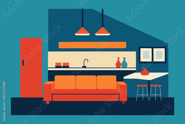Obraz Modern Studio Apartment Design Compact Living Space Ideas