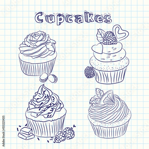 Fototapeta Vector scetch. Sheet background