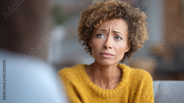 Fototapeta client with visible distress, therapist maintaining safe presence with soft body language