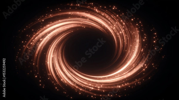 Fototapeta luminous vortex structure, abstract glowing lines rotating inward like gravitational light ring